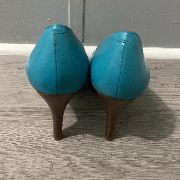 Nine West Teal Danee Peep-Toe Pumps - Picture 3 of 4
